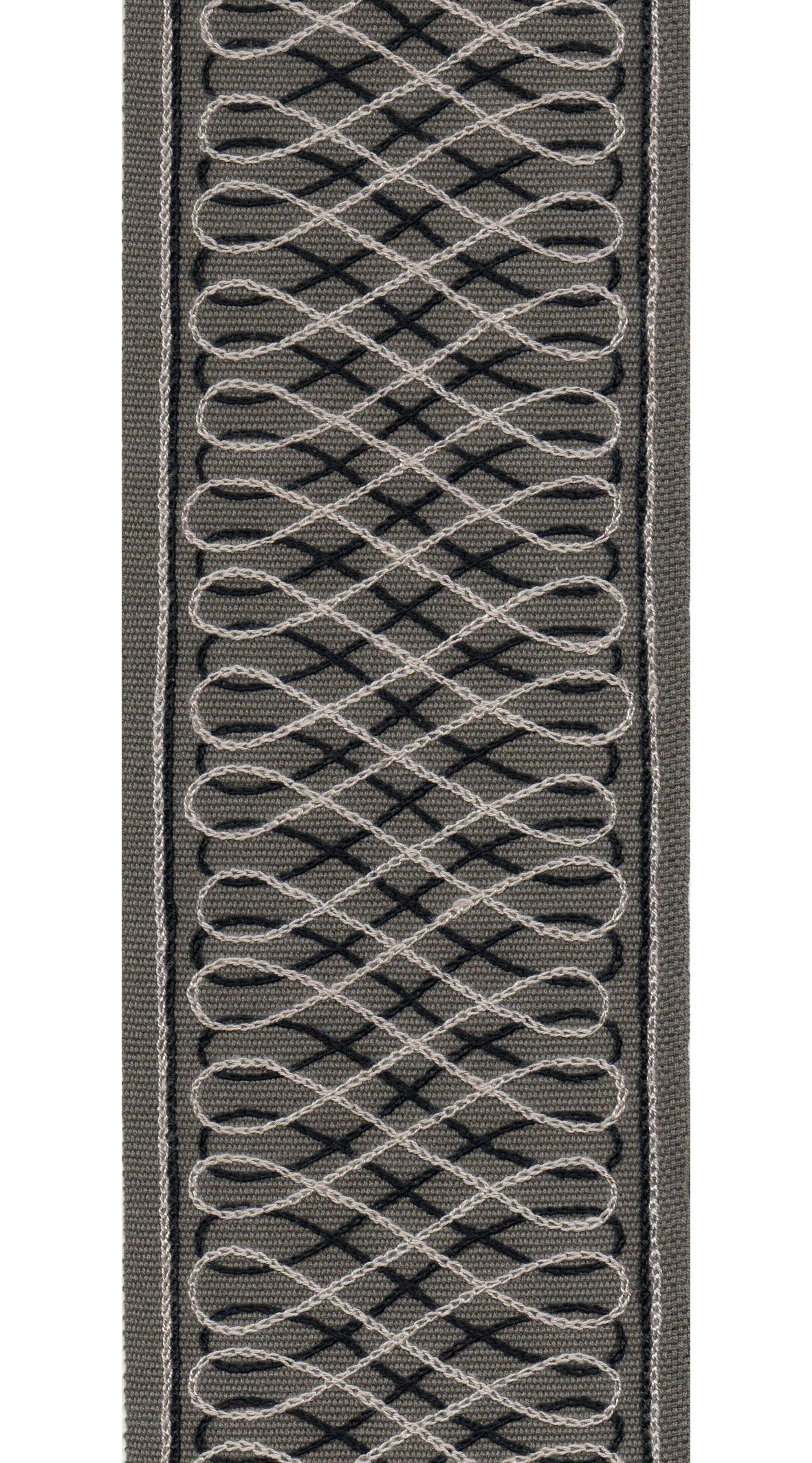 Geometric Lattice Cotton Canvas Trim | 4 Inch (10.16cm) | Wide Embroidered Border | 5 Colours | By The Metre-0