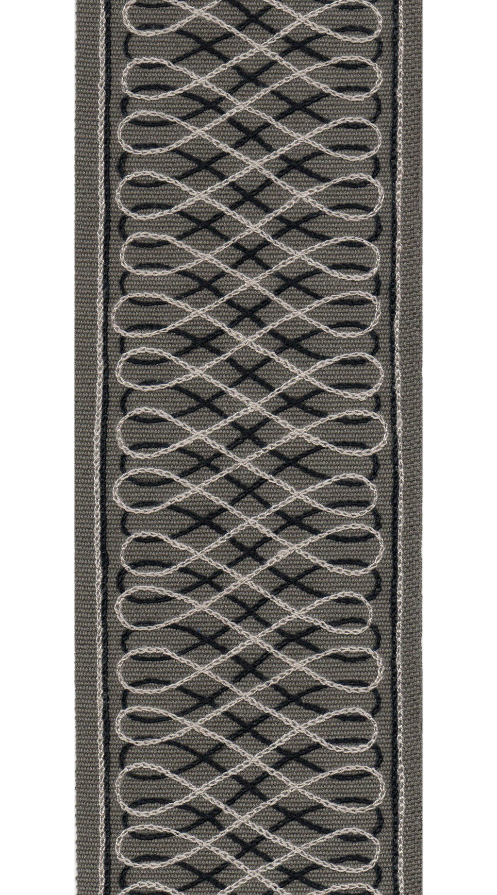 Geometric Lattice Cotton Canvas Trim | 4 Inch (10.16cm) | Wide Embroidered Border | 5 Colours | By The Metre-0