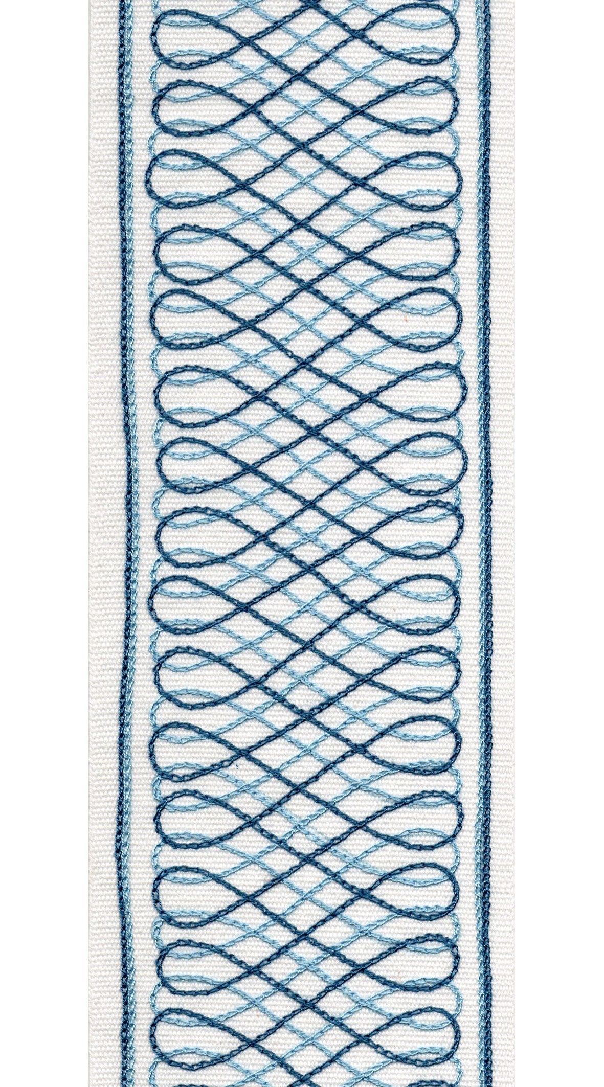 Geometric Lattice Cotton Canvas Trim | 4 Inch (10.16cm) | Wide Embroidered Border | 5 Colours | By The Metre-2