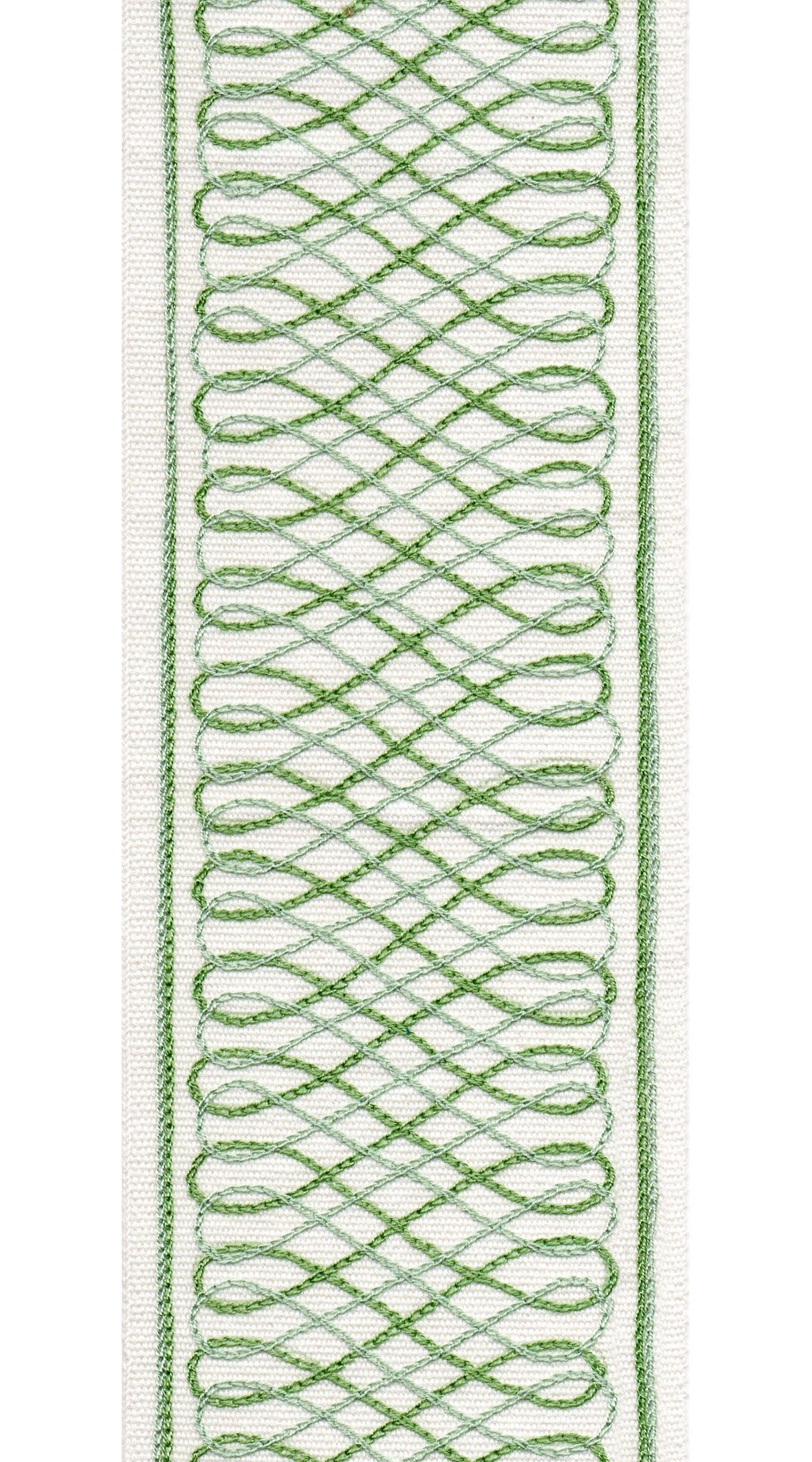 Geometric Lattice Cotton Canvas Trim | 4 Inch (10.16cm) | Wide Embroidered Border | 5 Colours | By The Metre-5