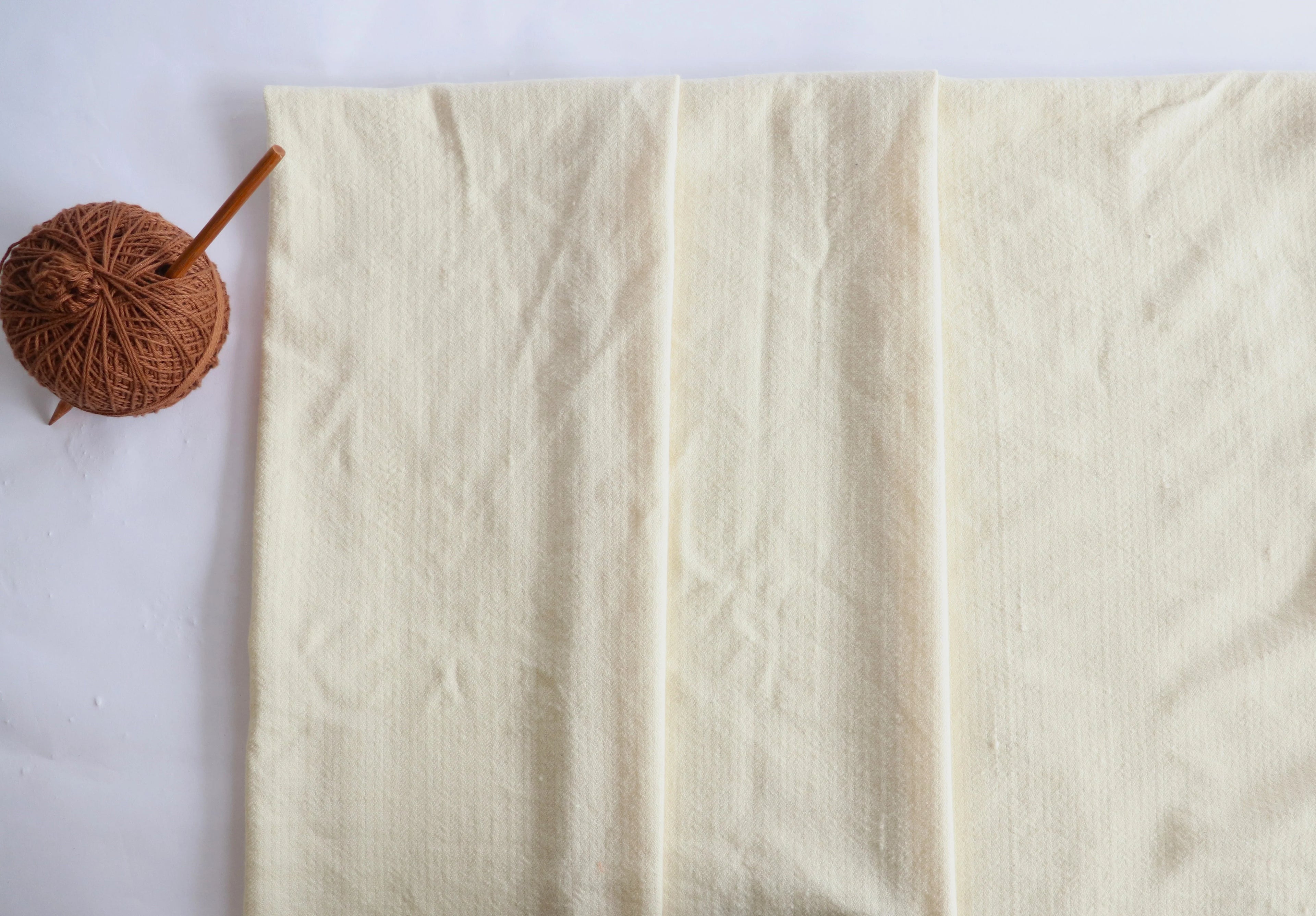 100% Merino Wool Fabric | 107cm Wide | Greige Finish | Soft & Warm-0
